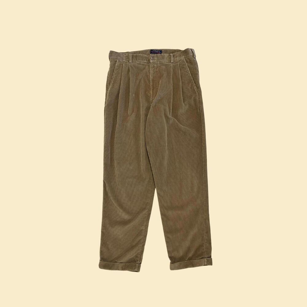 Vintage Y2K corduroy pants, 36x32 Roundtree & Yorke brown corduroy 2000s pants